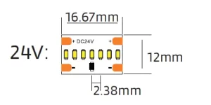 Чертеж светодиодной ленты SMD2110 420