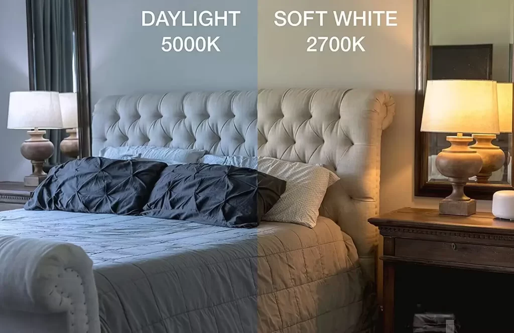 Branco suave vs luz do dia para quartos