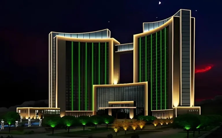 fokuseret arkitektonisk belysning på udendørs vægge