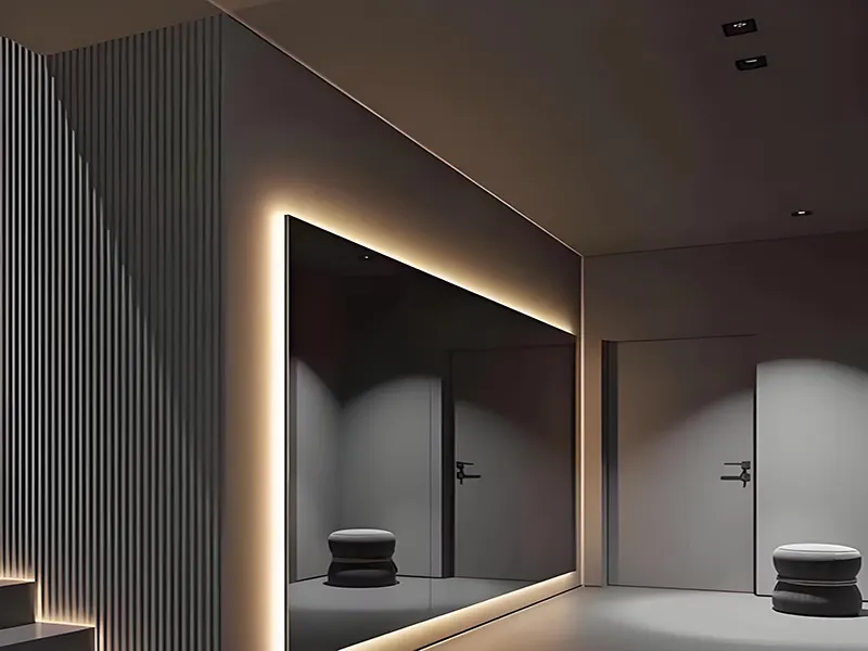 قم بإخفاء شرائط إضاءة LED خلف التلفزيون للحصول على تأثير إضاءة خلفية ناعمة.